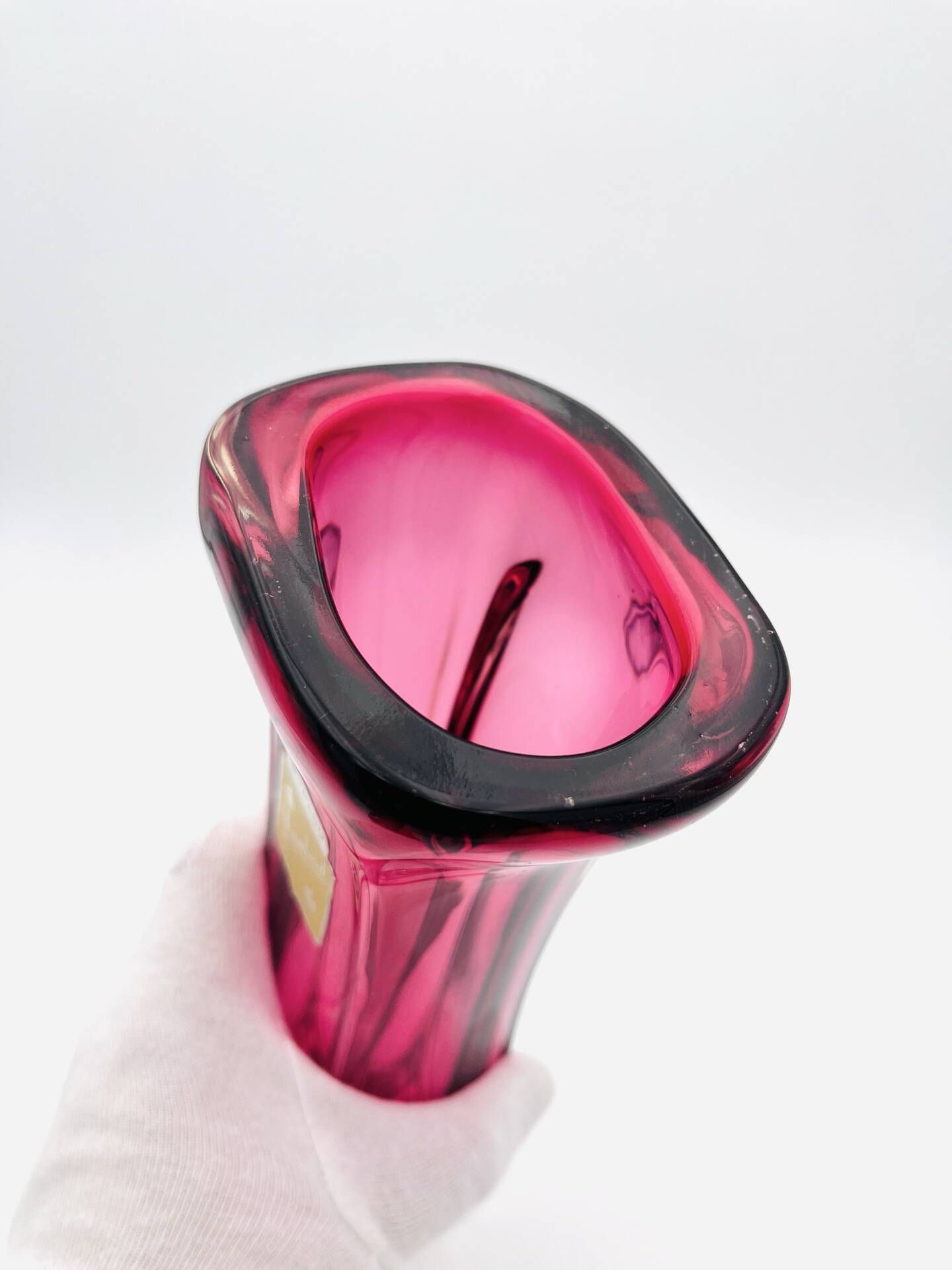 Murano Vase Fratelli Toso Chambord Sommerso Red Labelled 35cm