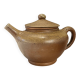 Brown glazed stoneware teapot