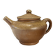Brown glazed stoneware teapot