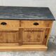Furniture two sliding doors waxed pine above black patina
