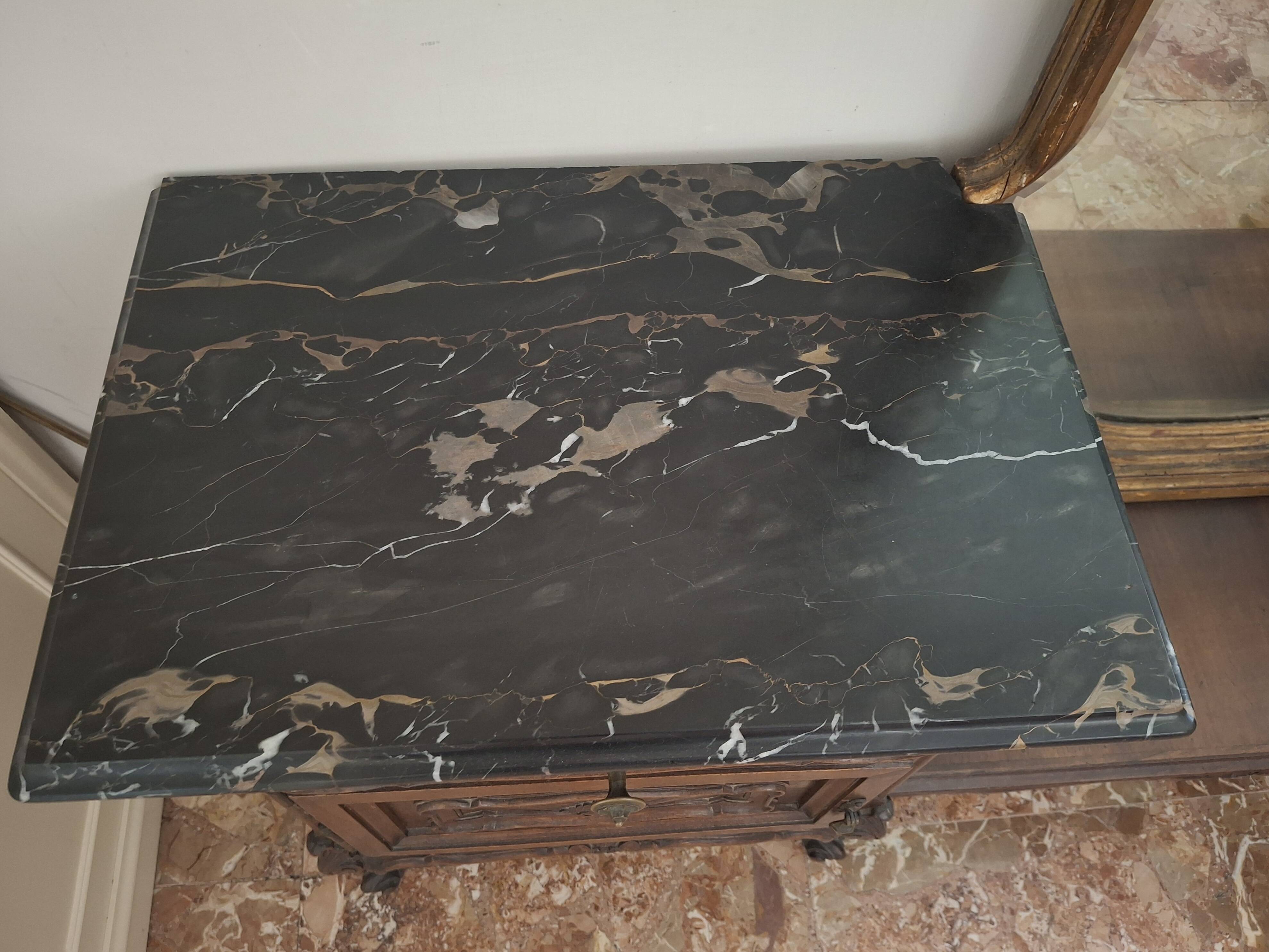1960s Italian vanity table with large shaped mirror