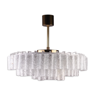 Doria Leuchten 1960s mid-century glass chandelier