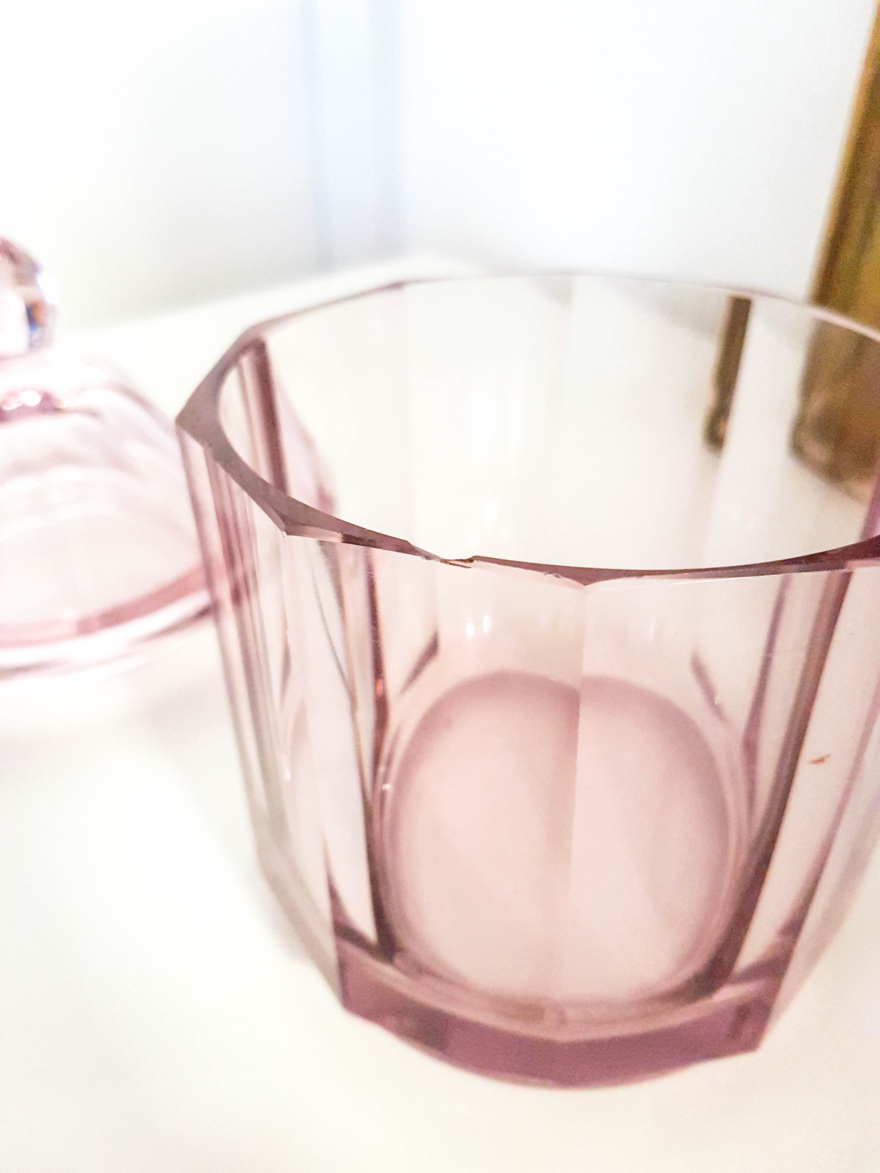 Candy pot in vintage purple glass
