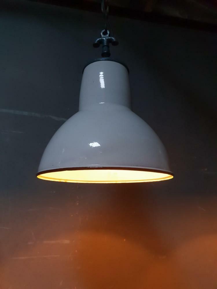 Old enamel Philips factory lamp