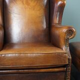 Armchair + sheepskin pouf