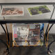 Vintage magazine holder "scoubidou" in black wrought iron.