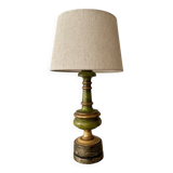 Vintage lamp in turned wood chic gold