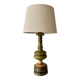 Lampe vintage en bois tourné chic dorée
