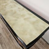 1960s bedroom dresser with six drawers and glass top