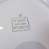 5 Roselys deep plates, vine pattern