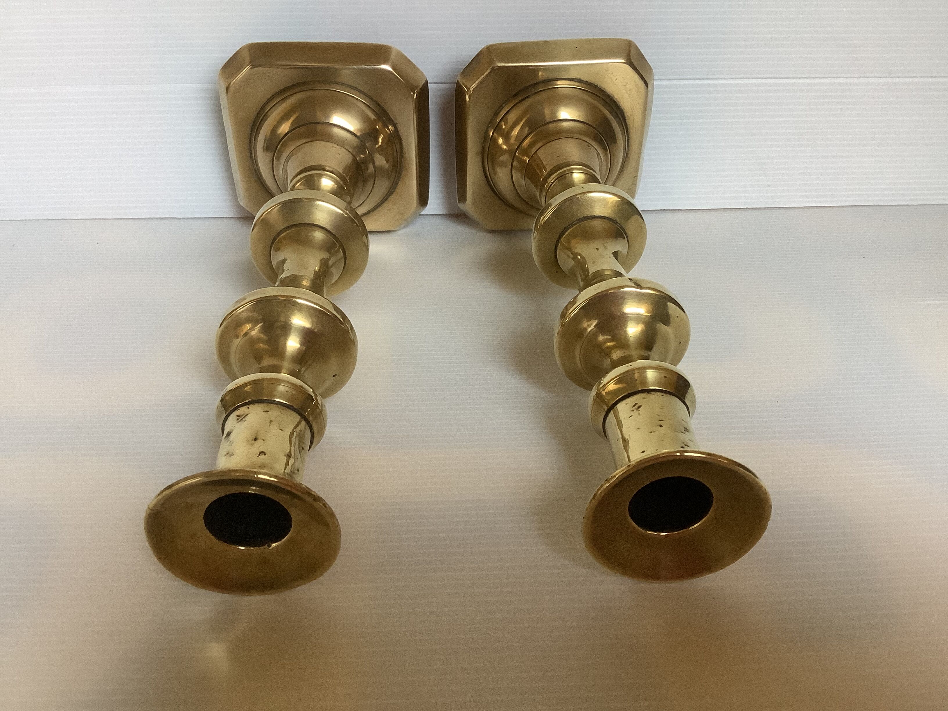 Pair of brass candlesticks