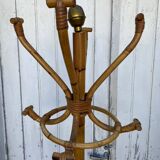 1960s rattan and wicker parrot coat rack entrance hallway
