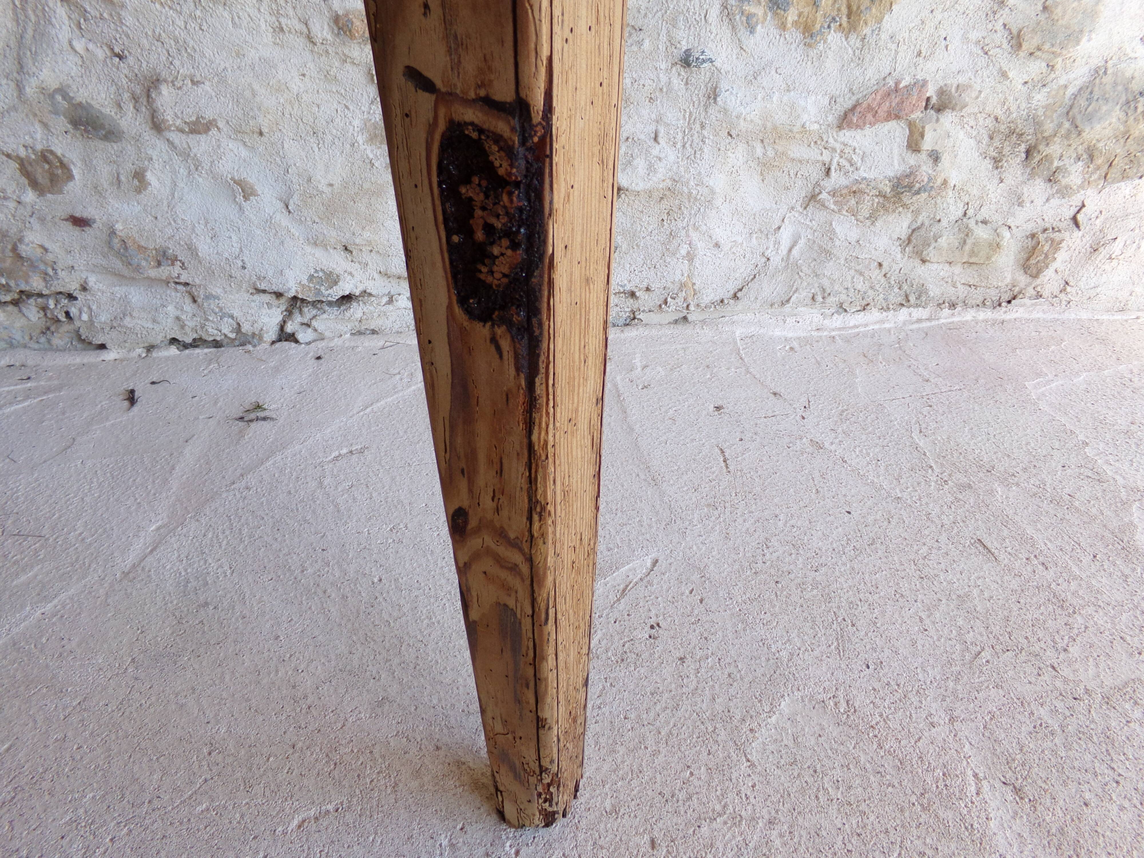 Farmhouse table in raw wood