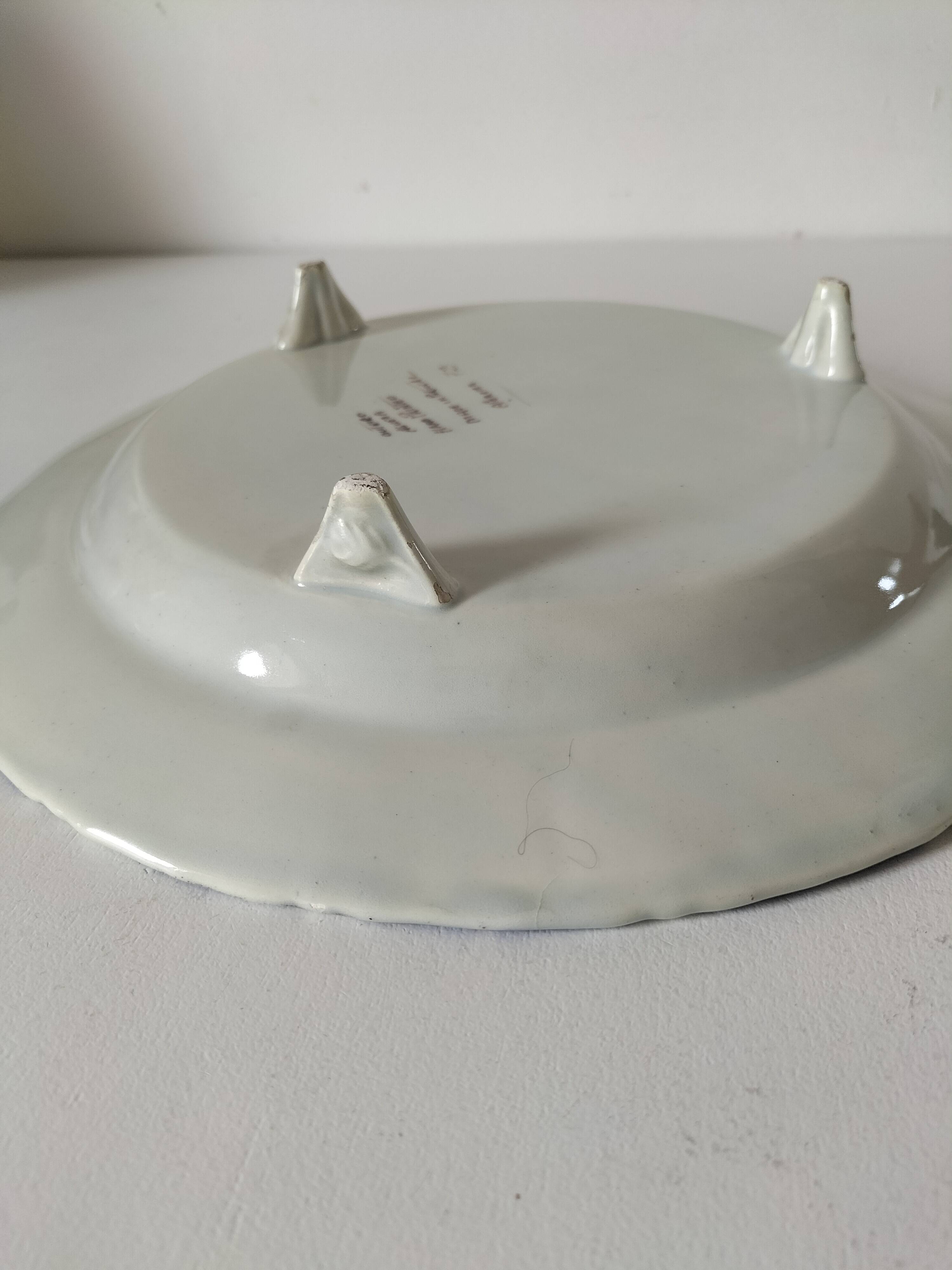 Portuguese earthenware footed dish – Outeiro Águeda – signed