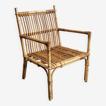 Vintage rattan armchair 1960