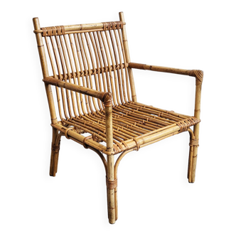 Vintage rattan armchair 1960