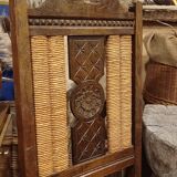 Straw chair with straw back