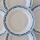 9 antique ironstone plates signed Longchamp "Marcel"