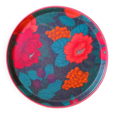 Plateau fleuri en fibre de verre 70s