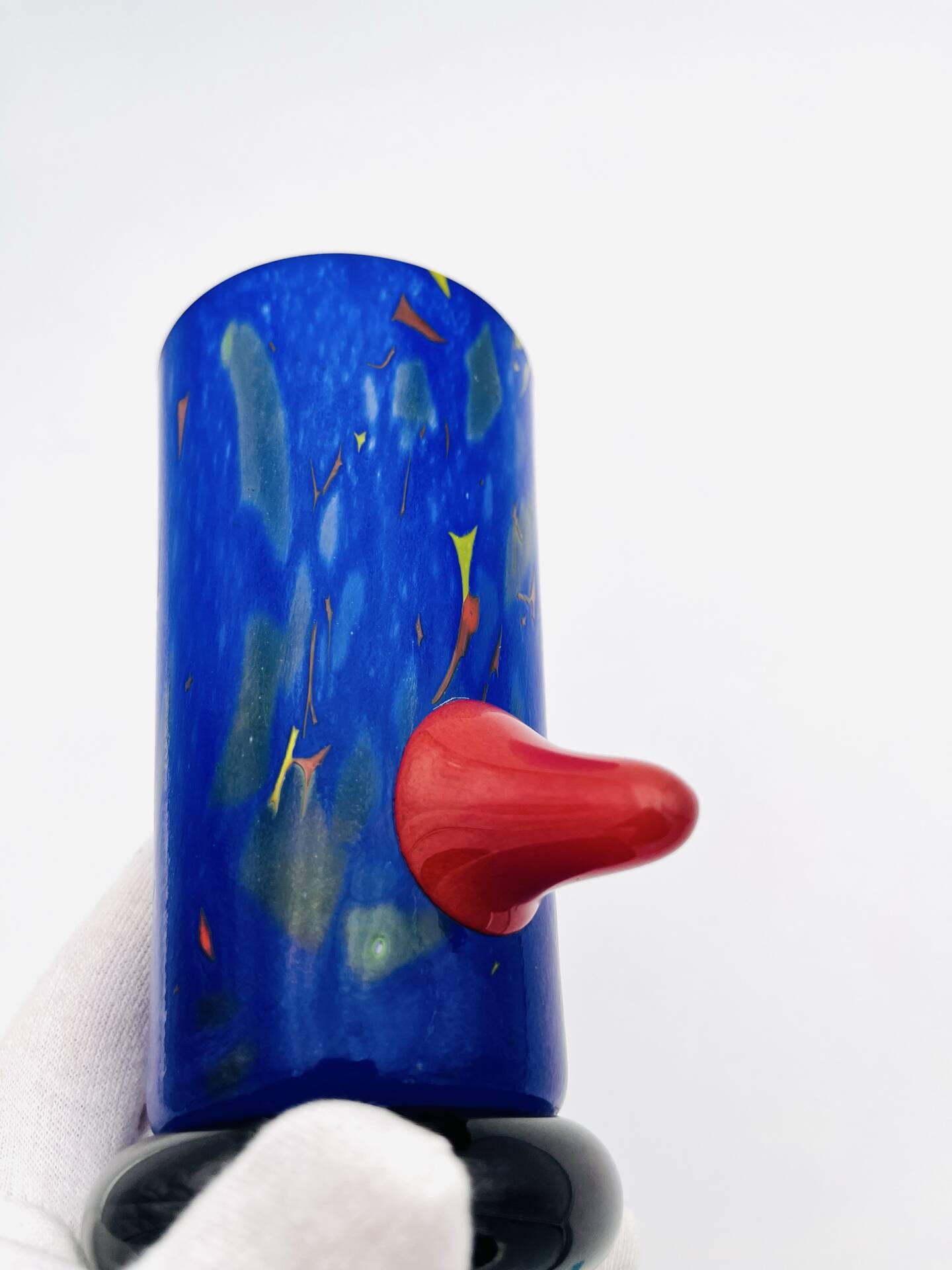 Vase Sculpture Otmar Alt Rosenthal Studio Line Glass Cobalt Signed 16cm