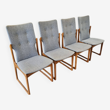 Suite de 4 chaises vintage en bois massif - Vamdrup 1960