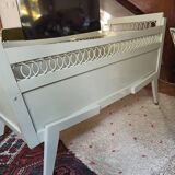 Vintage cot in wood and rattan