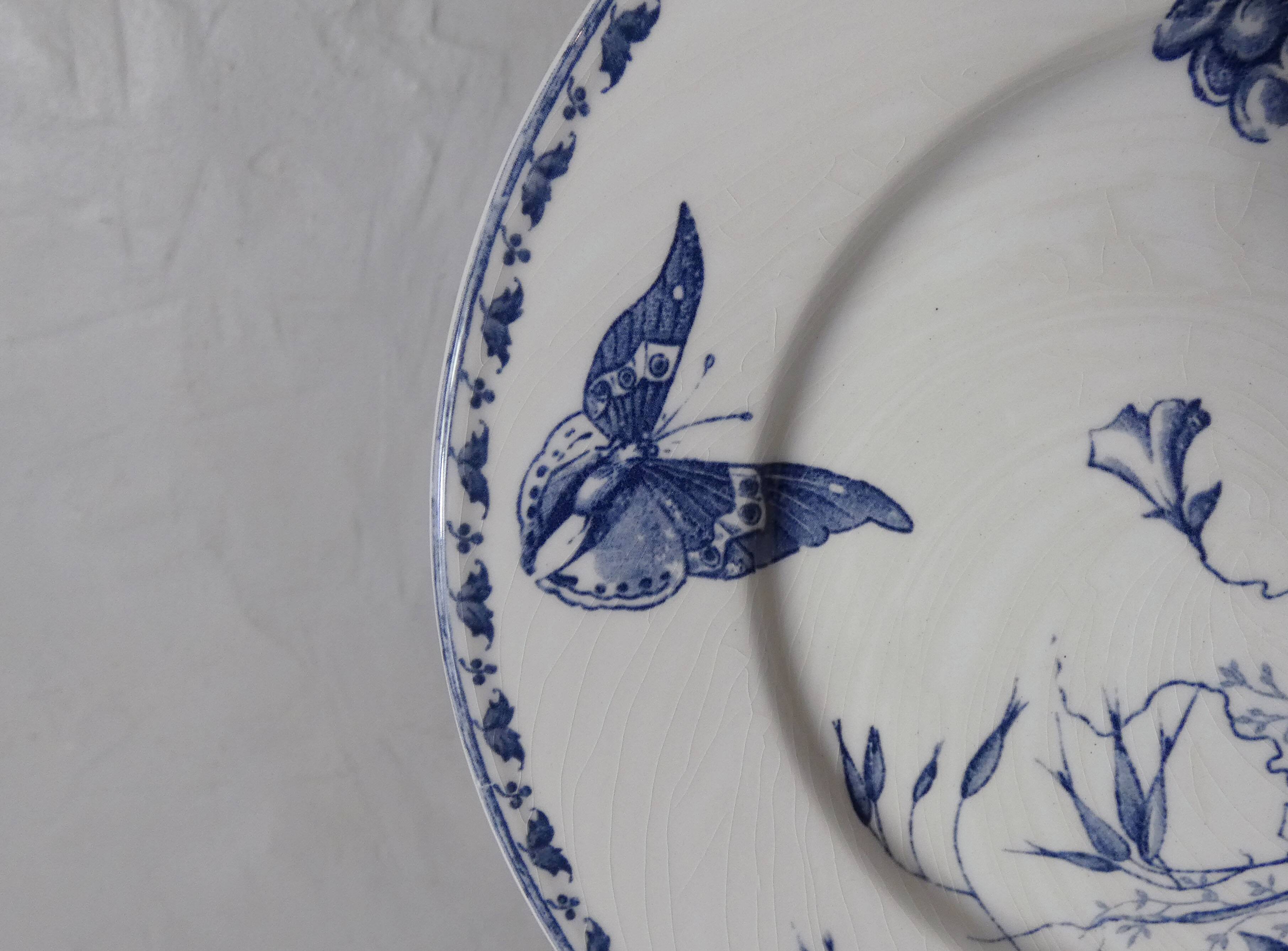 Terre de fer 6 Sarreguemines butterfly dessert plates