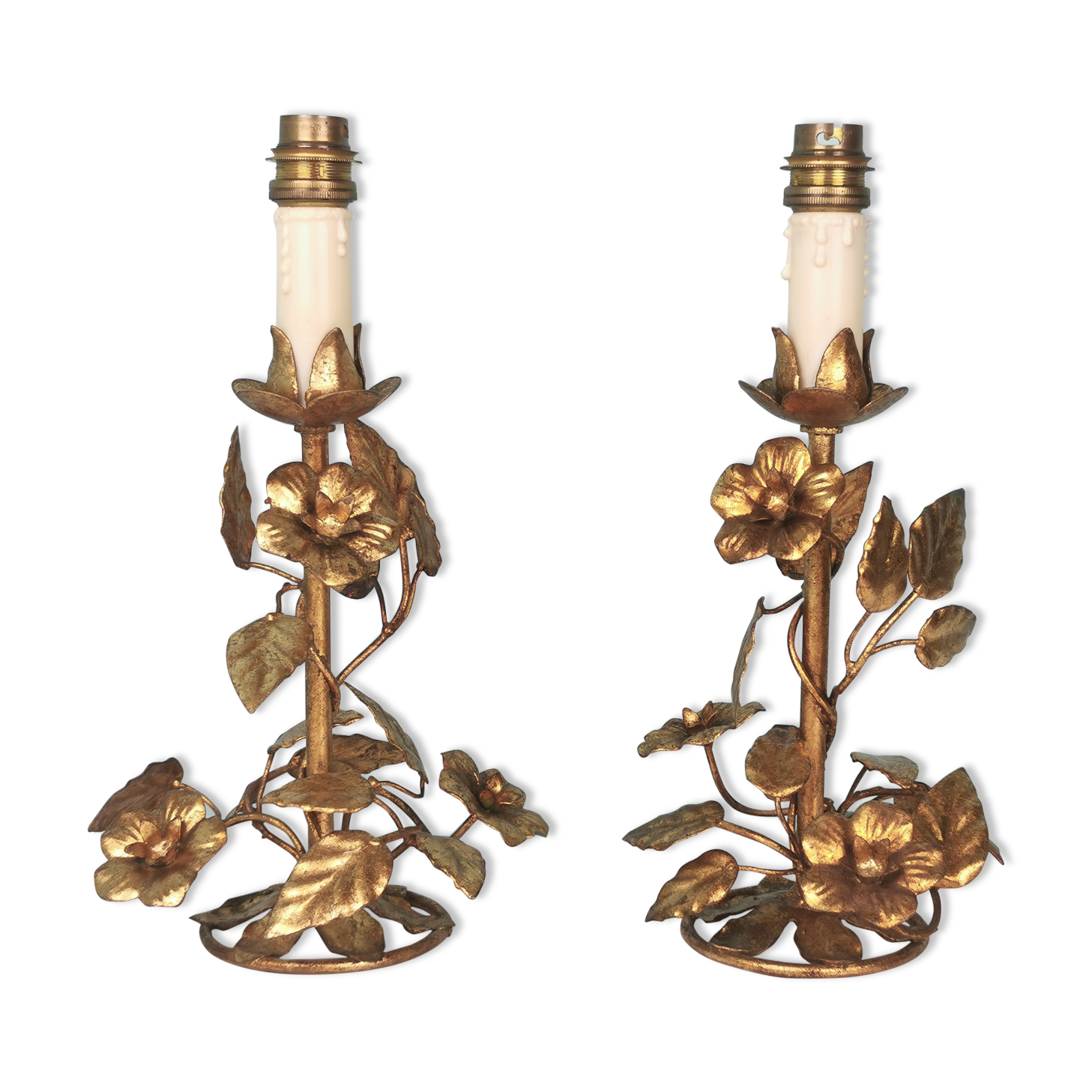 Paires de lampes "fleurs" italiennes