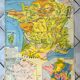 School map of france agriculture & livestock and administrative france 50s-60s