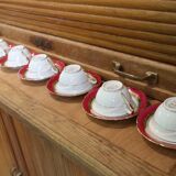Set of 8 cups with saucers in Sologne L'Archevêque porcelain