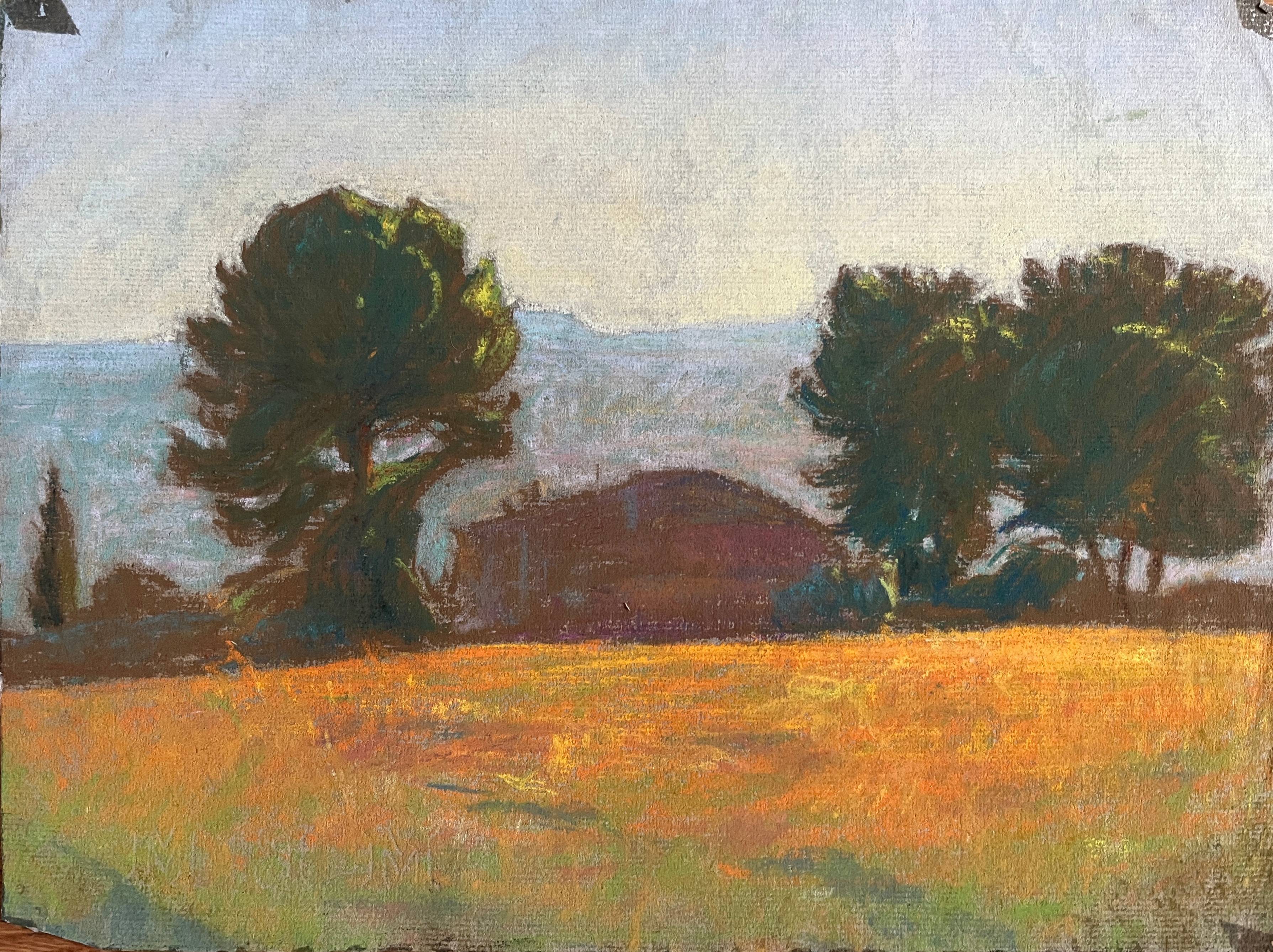 Paintings set of 4 drawings by Ed. Pannetier (1884-1965) Provence Côte d'Azur