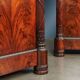Restored antique buffets in chestnut, mahogany, and marble, 19th century.