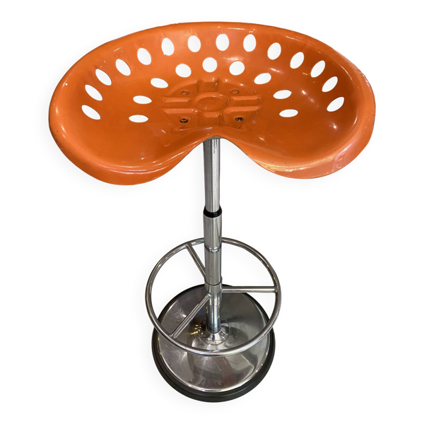 Tabouret orange tracteur Faucheuse pivotant Etienne Fermigier mirima 70