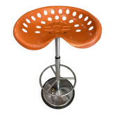 Tabouret orange tracteur Faucheuse pivotant Etienne Fermigier mirima 70