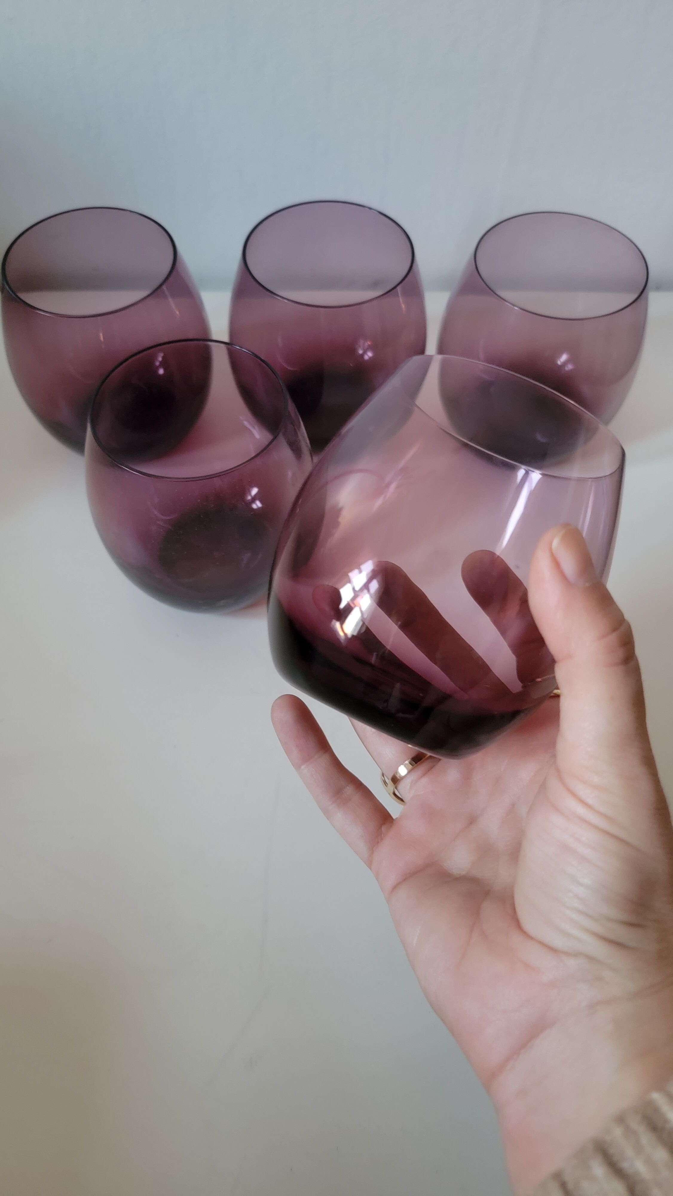 Set of 5 water glasses
