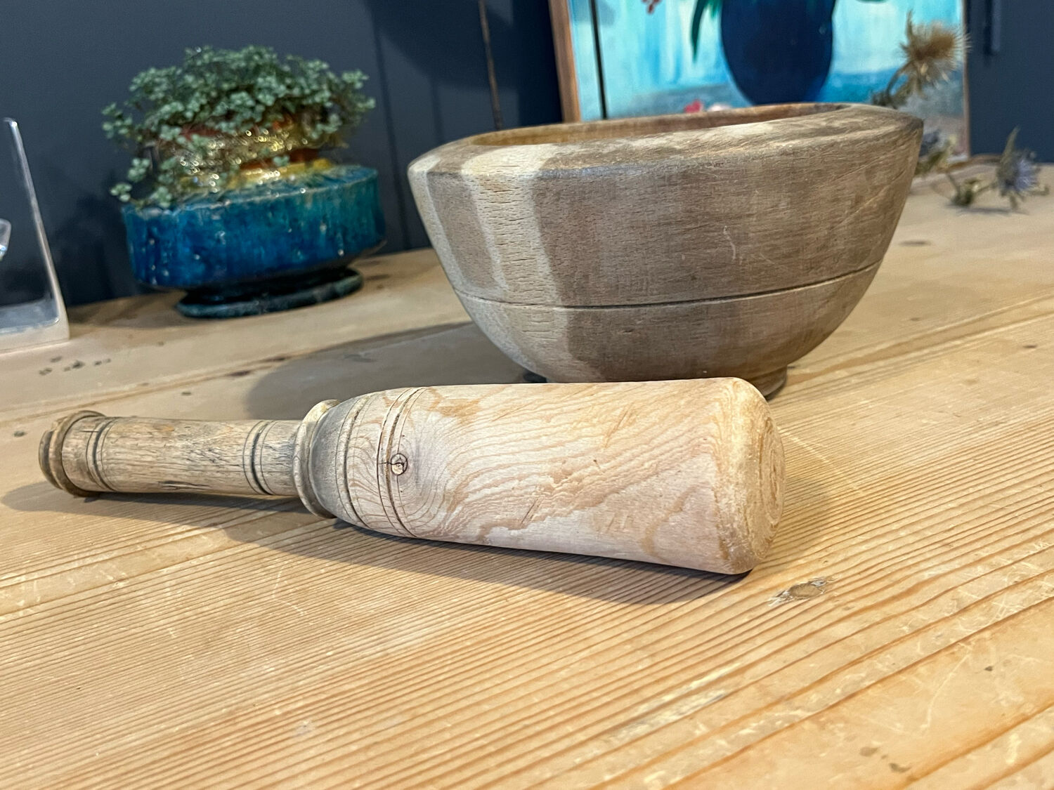 Wooden mortar