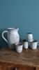 Jug and 4 signed glazed stoneware glasses, Aizenay Vendée
