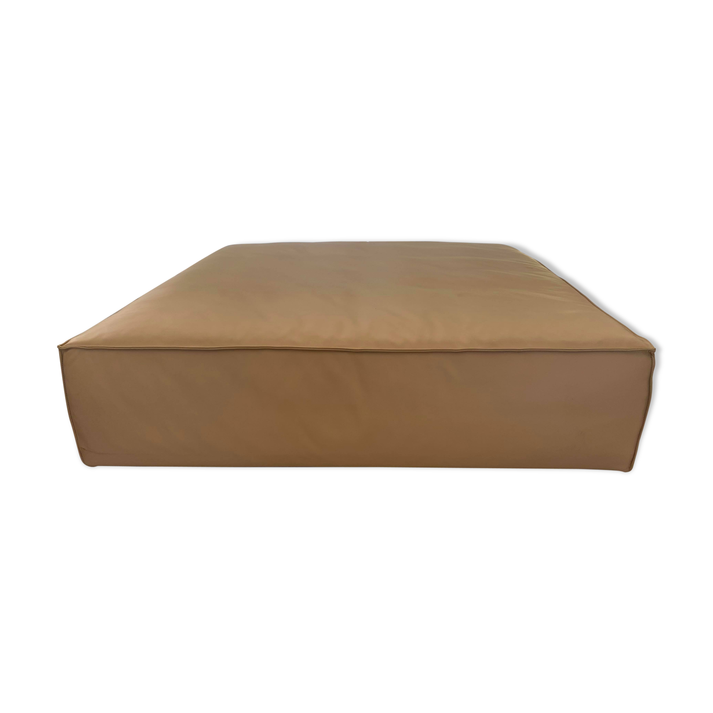 Natural leather pouf