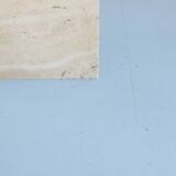 Chrome and travertine coffee table, Artelano France, 1980s.