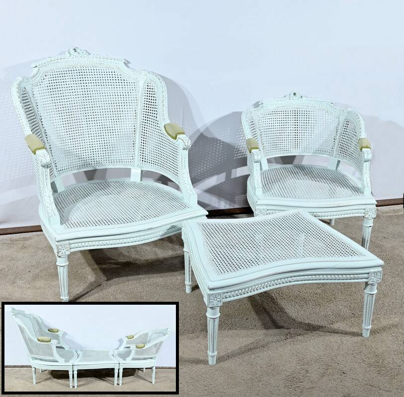 Broken Beech Duchess with Rechampi, Louis XVI style – 2nd part of the 19th century