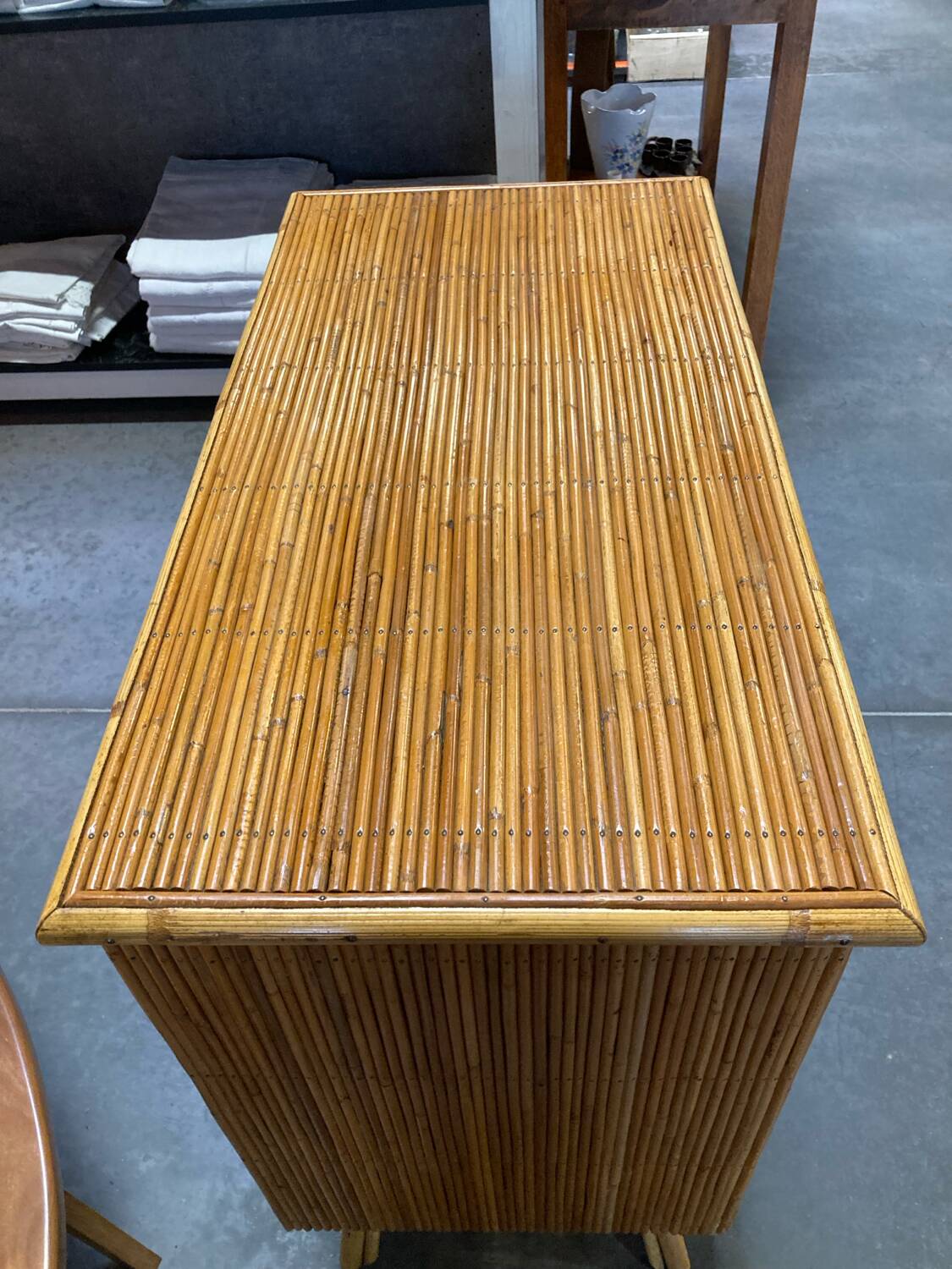 Vintage rattan chest of drawers 1960