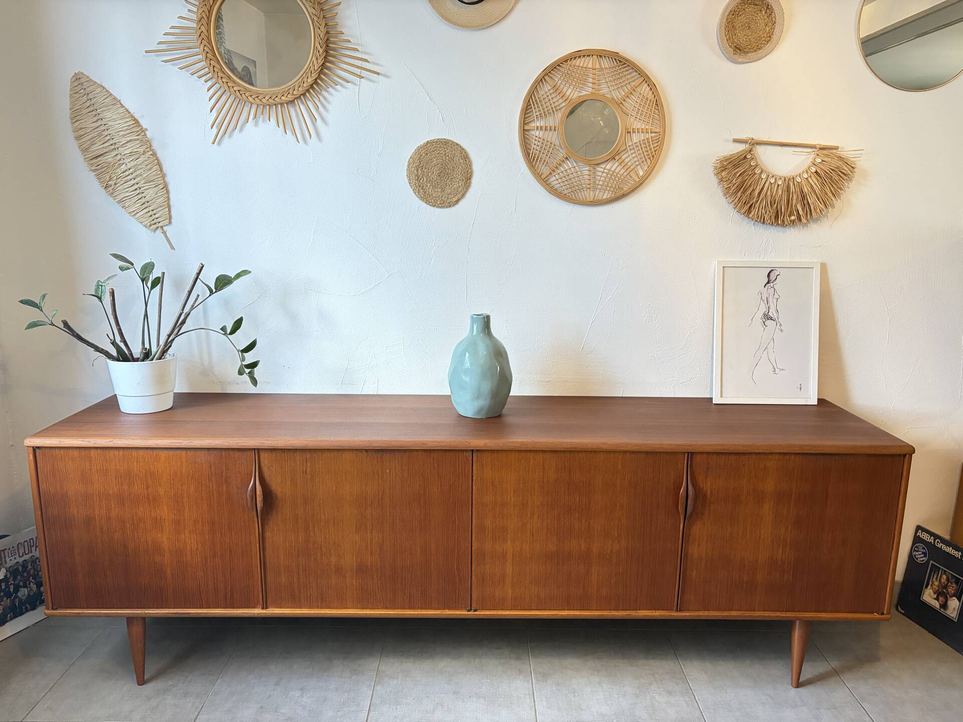 Vintage teak enfilade from the 1960s.