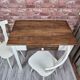 Upcycled Vintage Kitchen Dining Set Table and 2 Chairs - Cream and Walnut