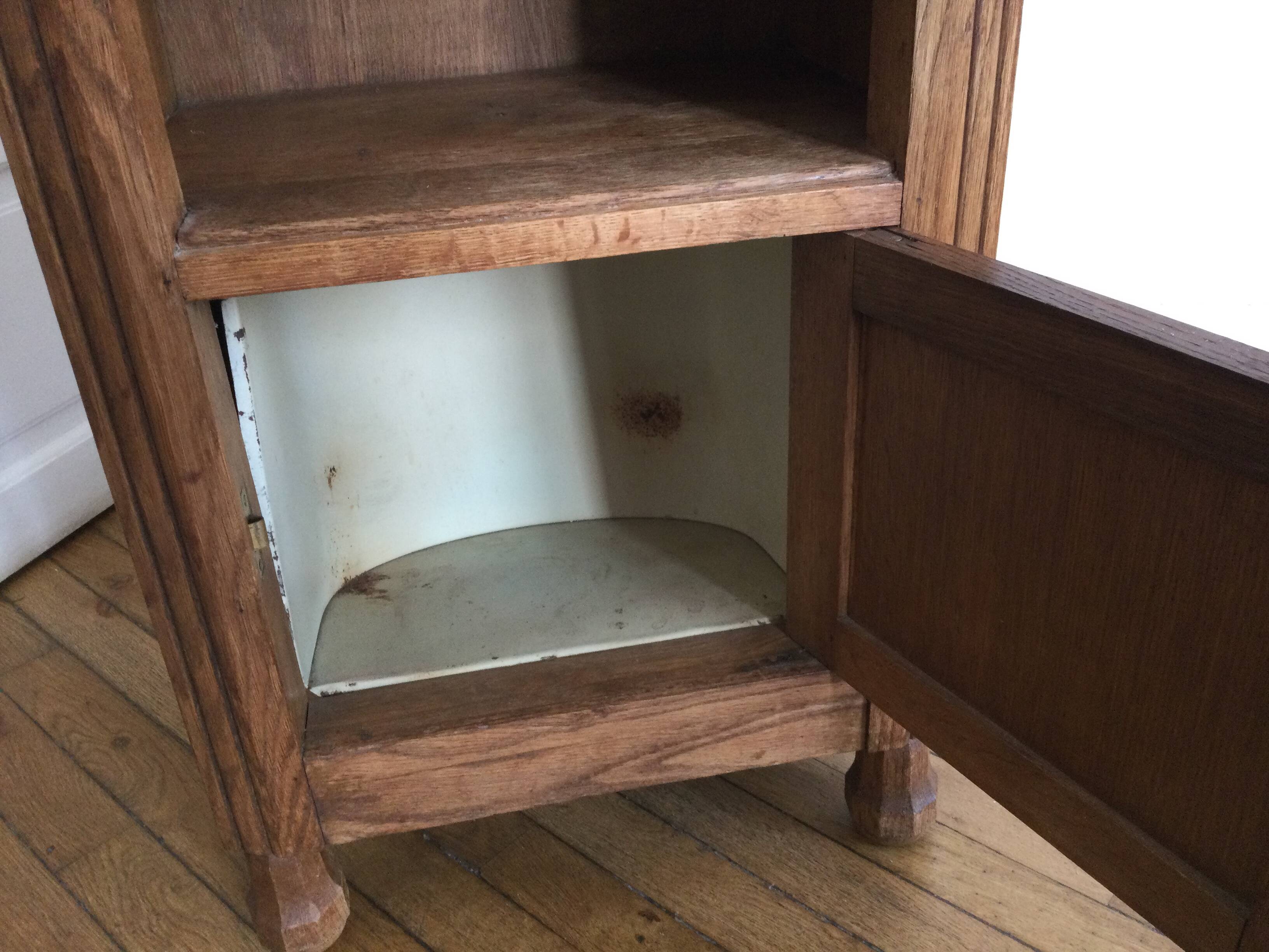 VINTAGE OAK WOODEN BEDSIDE TABLE