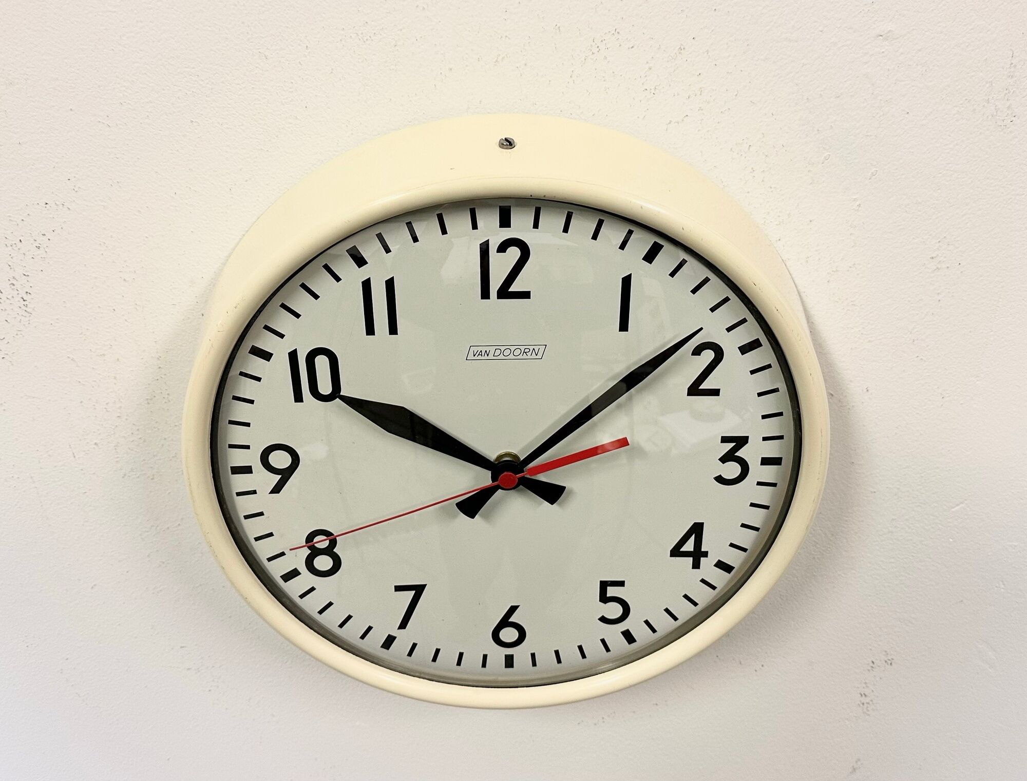 Vintage Beige School Wall Clock from Van Doorn, 1960s