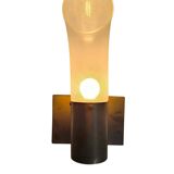 Brass and Pulegoso Glass Wall Lamp attributed to Aldo Nason for Mazzega 1960s