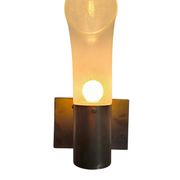 Brass and Pulegoso Glass Wall Lamp attributed to Aldo Nason for Mazzega 1960s