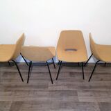 Suite of 4 chairs of Pierre Guariche model amsterdam . 1955