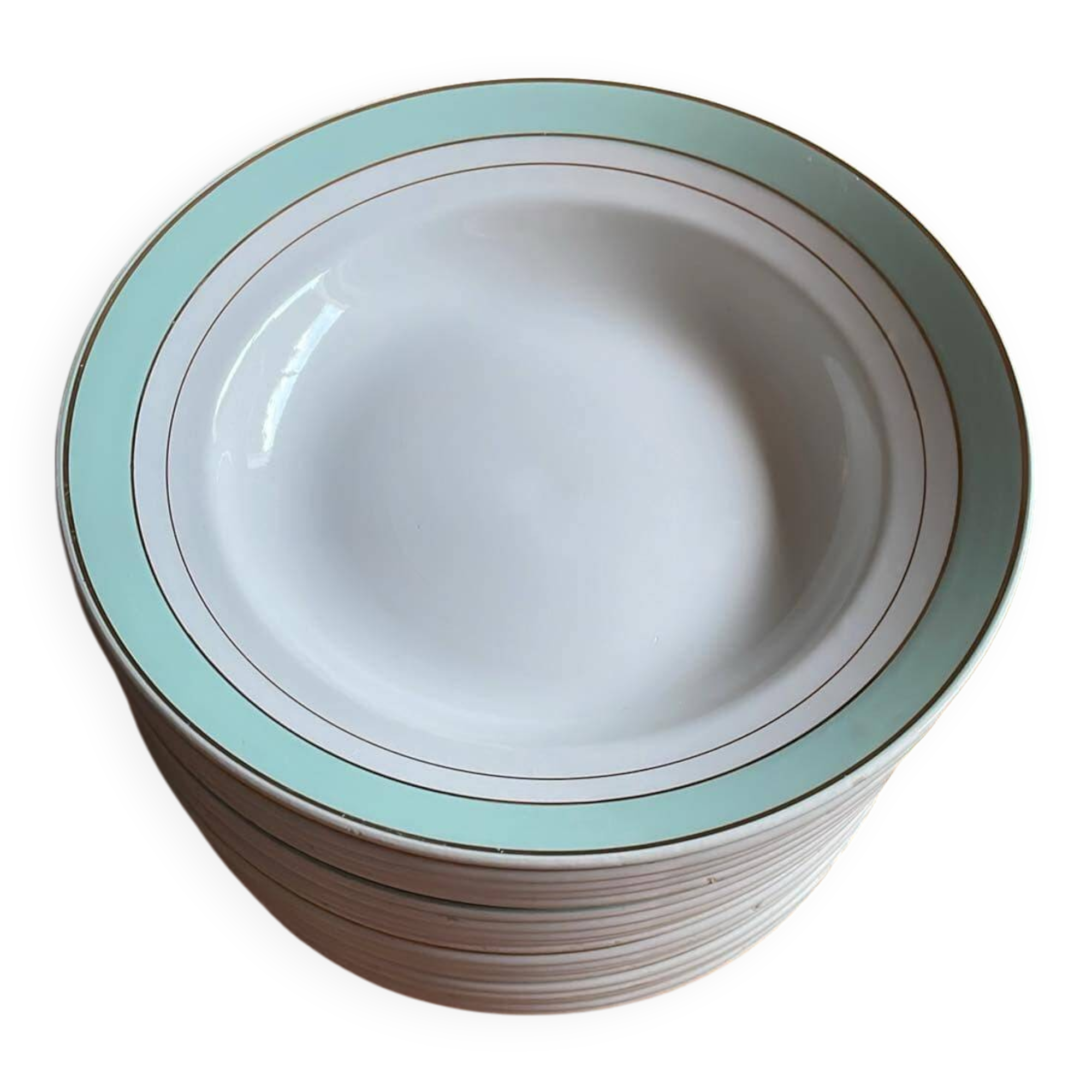 set of 20 KG Luneville soup plates, Epinay model