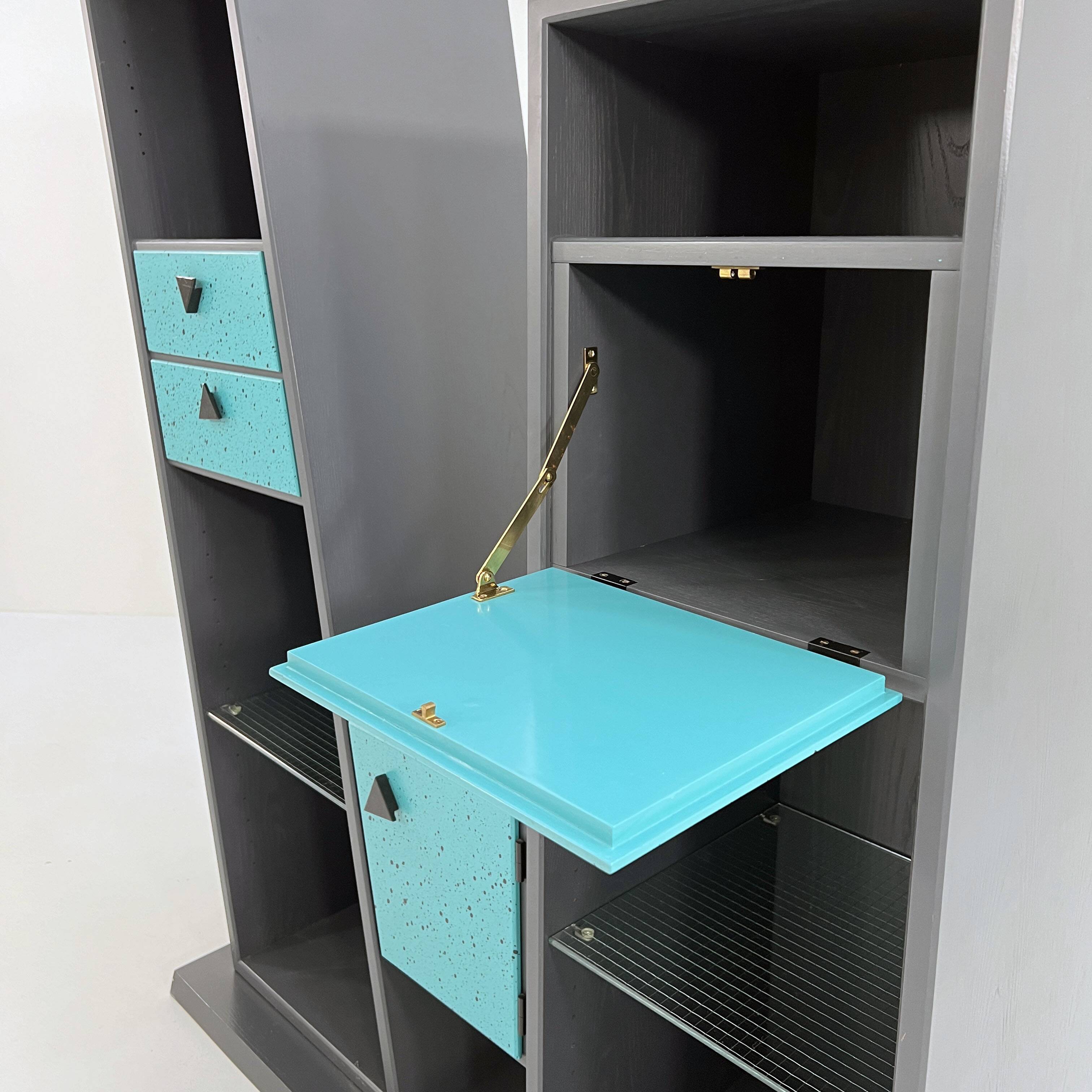 Postmodern freestanding bookcase, 1980s